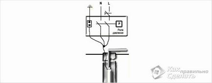 Схема на свързване на потопяема помпа - акумулатор връзка с помпата
