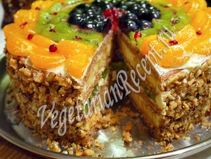 Торта с плодове - плодове рая - (рецепта със снимка)