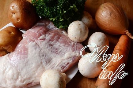 Печени картофи с гъби и месо - вкусна рецепта със снимка