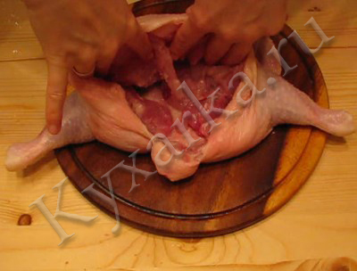 Премахване на костите от мястото на пилешко през изкормване