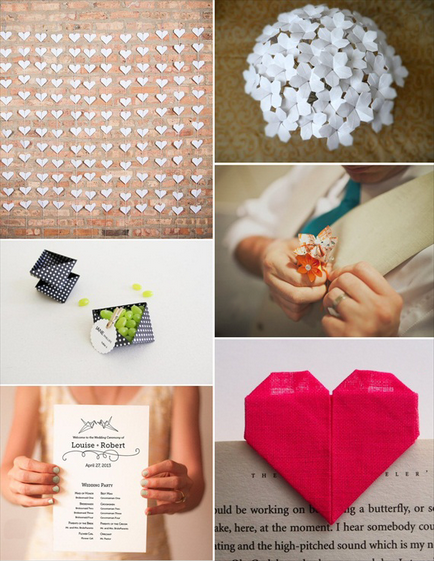 Украси за сватбата на оригами