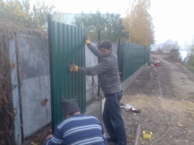 Инсталиране на ограда от велпапе със собствените си ръце