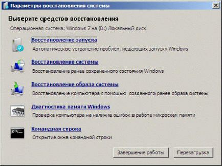 Система за възстановяване на Windows 7 (Windows) Възстановяване на Windows 7 система