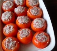 Печени пълнени домати с рецепти снимки