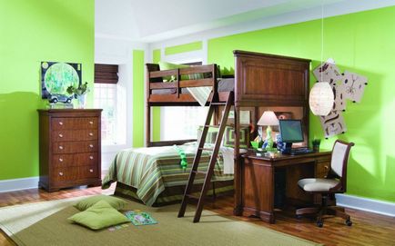 Зелен цвят в интериора на апартамента, нейните нюанси и стилни комбинации с други цветове