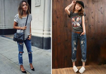 С над носенето скъсаните джинси 2017 мода фотоизображения лъкове