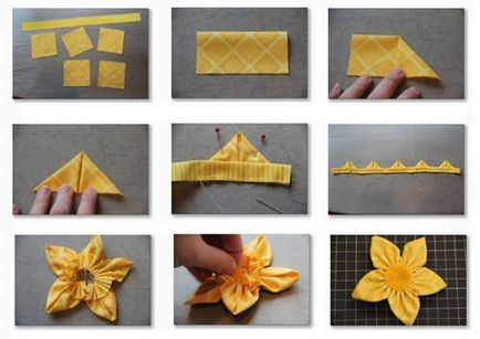 Цветя, изработени от плат с ръцете си, 10 прости начини