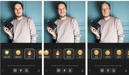 Faceapp - програма за промяна на лицата на снимката (добавете усмивки, стареене, подмладяване, промяна