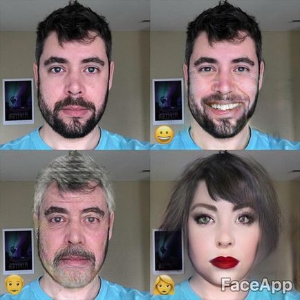 Faceapp - програма за промяна на лицата на снимката (добавете усмивки, стареене, подмладяване, промяна