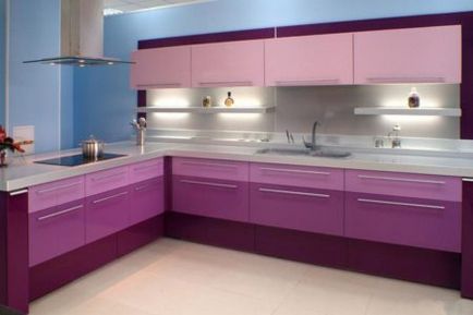 Purple опънат таван в съчетание с какво, интериорни дизайнерски идеи