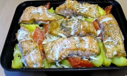 Печена пъстърва фурната (фурна минути Печете) Пъстърва печен в пещ