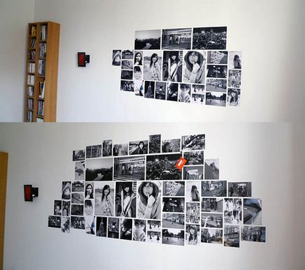 Колаж от снимки на стената, без рамки 17 добри идеи