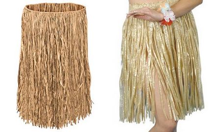 Хавайска пола с ръцете си от торби за боклук, както и колани Raffi