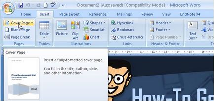 Как да създадете персонализирани заглавни страници в Microsoft Word 2010