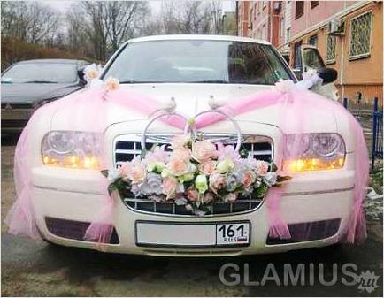 Как да украсят колата за сватба снимка