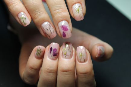 Master - клас - уроци за нокти дизайн с сухи цветя