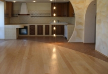 Опънати тавани в хол картина дизайн спалнята, на две нива за 18 кв м, в лъскава