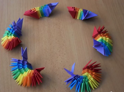 Оригами триъгълни модули схеми за начинаещи със снимки и видео