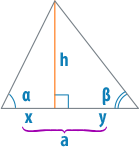 Площта на триъгълника, онлайн калкулатори, изчисления и формули за