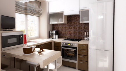 Местоположение на хладилника в опциите за дизайн кухня
