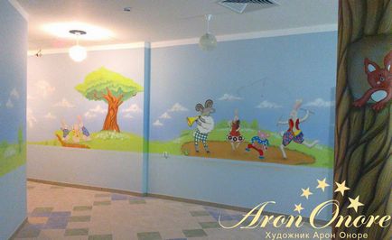 Рисунки по стените в детската болница Стенописи, студио Арон Оноре