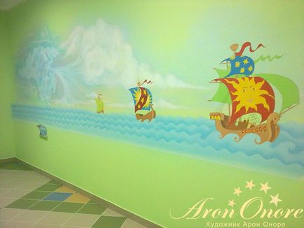 Рисунки по стените в детската болница Стенописи, студио Арон Оноре