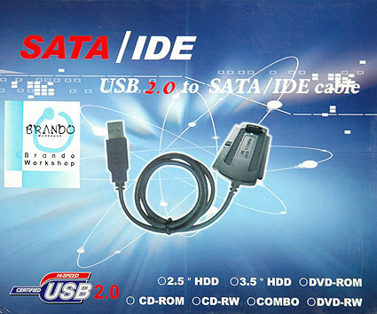 Sata-USB и PATA-USB свързване обикновено HDD чрез адаптер към USB 2