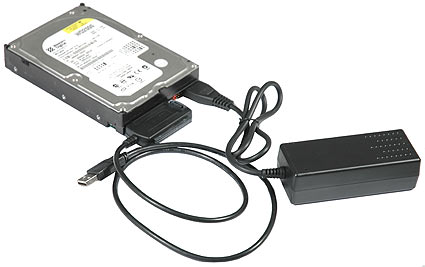 Sata-USB и PATA-USB свързване обикновено HDD чрез адаптер към USB 2