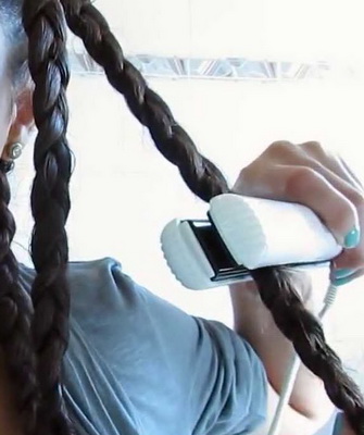 Полагане utjuzhkom до средни клипове за коса, снимки, как да се направи опаковане