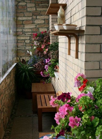 Изборът на дизайн балкон, фото примери за интериора цветове за красиви тераси, и