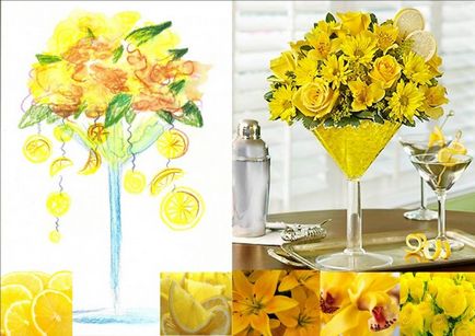 Жълто - лимон сватба в разбирането студио акцент декор