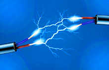 посоката на ток в проводник, като например, как и къде с електрически ток, който протича