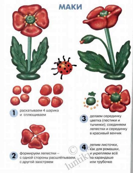 Как да си направим цвете от пластелин