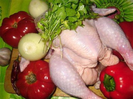 Chakhokhbili - вкусна грузински хранене (chakhokhbili се chakhokhbili пиле рецепта chakhokhbili постепенно стъпка по стъпка рецепта) Chakhokhbili - вкусна храна грузински