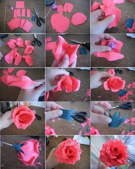 Цветя от гофрирана хартия със собствените си ръце