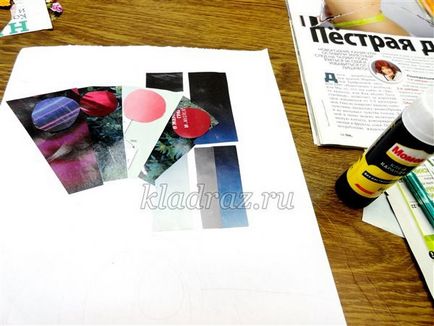 Деца апликация за цветна хартия с вашите ръце микрона подбор