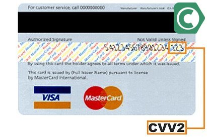 Къде е CVV2 код и CVC2 Карта Savings Bank, sbankami