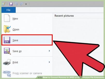 Как да конвертирате снимка в JPEG или друг формат на изображението, новодошлия