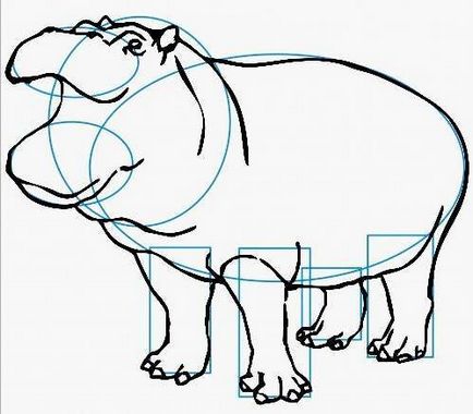 Как да се направи хипопотам на етапи, като просто и лесно да се направи с молив, писалка, или