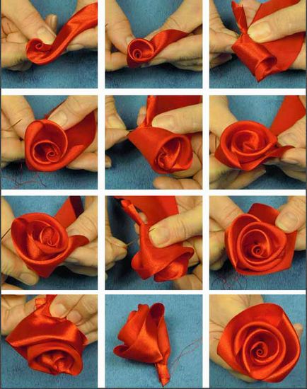 Как се прави роза с ръцете си от панделки