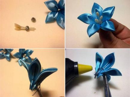 Как да си направим цветя от сатенени панделки с техните ръце снимка