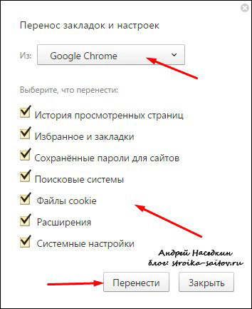 Създаване на рафтовете Yandex Browser