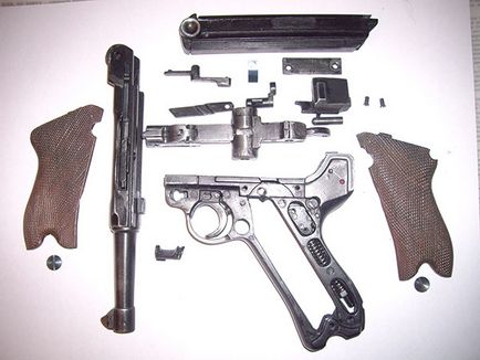 Parabellum немски Парабелум р-08 калибър, спецификации (TTX) и устройство (пистолет) Parabellum немски Парабелум р-08 калибър, спецификации (TTX) и устройството