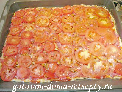 Месо Пица с гъби и домати