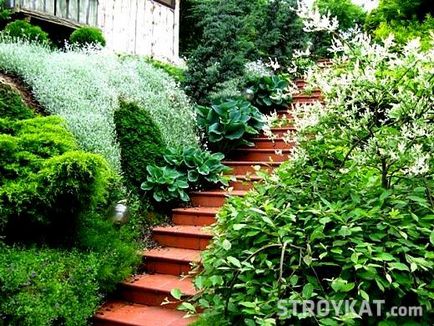 парцел оформление на склон - основания, двор, градина, вила - озеленяване