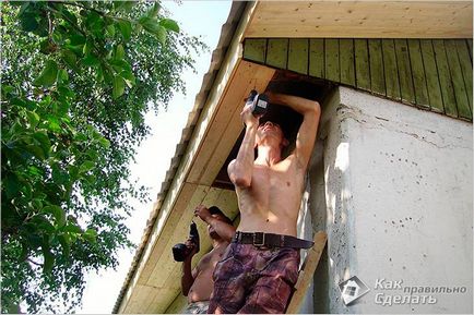 Биндер корнизи със собствените си ръце - да се подгъва независимо от покрив на навеса