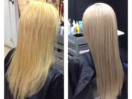 Тонизираща коса след изясняване в дома, малко боя е по-добре, преди и след снимки