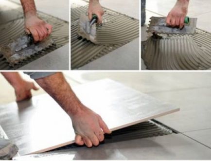 Полагане плочки на пода с ръце подробни инструкции