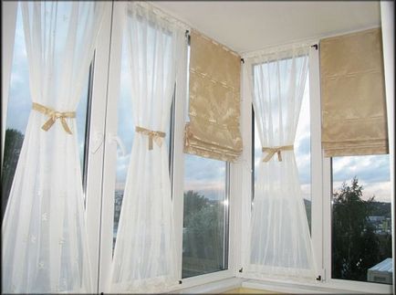 Завеси лоджия на снимка 6 метра завеса на балкона с ръцете си, сляпо, как да се организира прозорци
