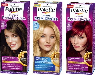 Палитрата от цветове за коса палитри (палитра) избирате цвета, фото